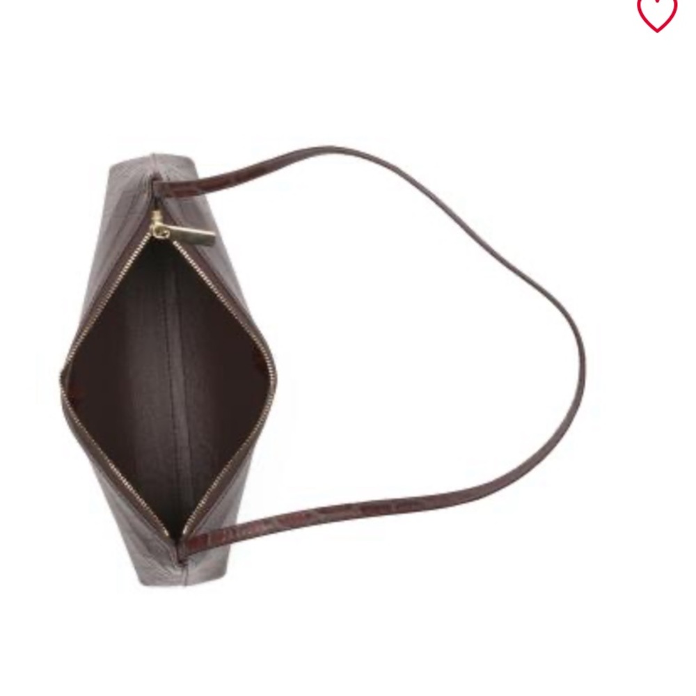 Mansur Gavriel Croc Chocolate Leather Gaia Shoulder Bag Italy Date Night Clutch - Picture 13 of 14